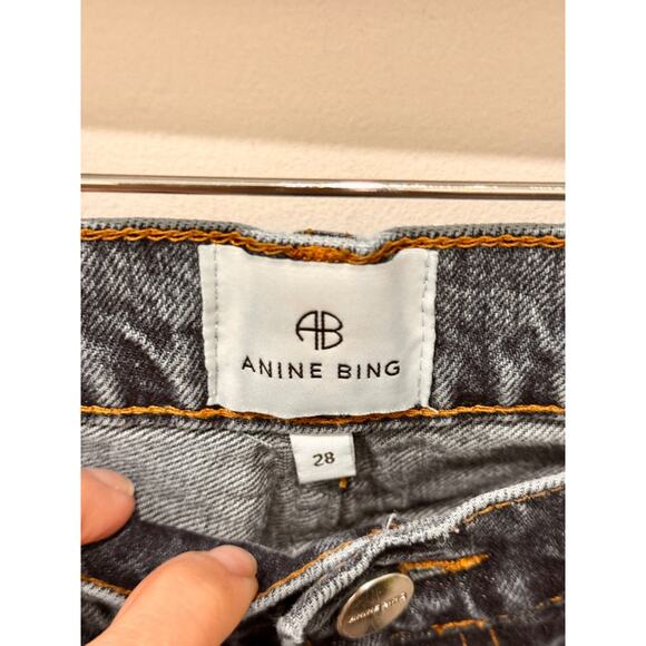 Anine Bing Hugh High Waisted Denim Wide-Leg Jeans Dark Indigo Women's Size 28 - Picture 5 of 6